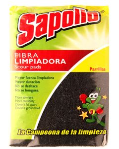 Sapolio Fibra Parrillera Negra 10x15cm