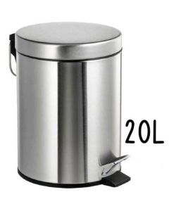 Recipiente Residuos Acero pedal 18L-Inoxidable redondo